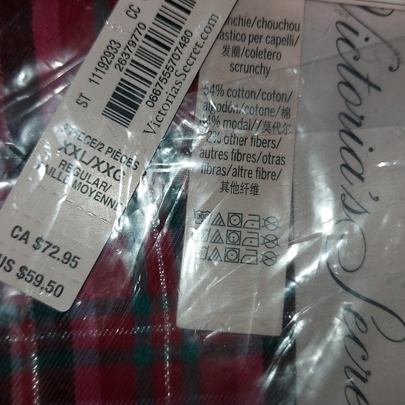Victoria Secret Flannel Pj set size XXL NWT - Picture 9 of 13